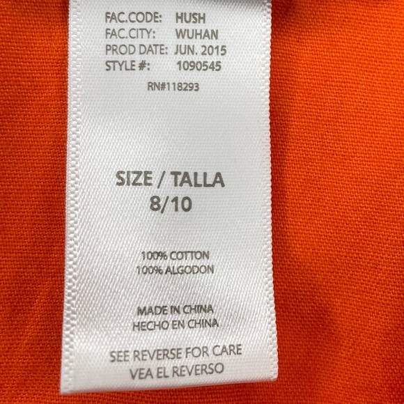 Harley-Davidson boys button down shirt, size 8/10, orange & black - Picture 3 of 3